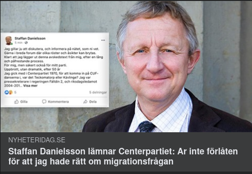 Staffan Danielsson Lämnar Centerpartiet