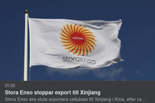 Stora Enso Stoppar Export Till Xinjiang