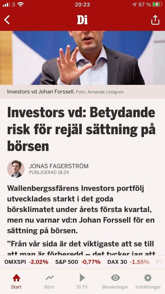 Investor Varnar För Rejäl Börssättning