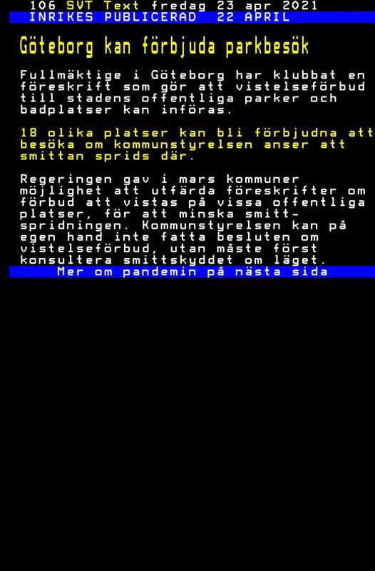 Parkbesöksfunderingar I Göteborg