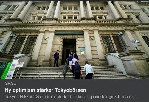 Stärkande Nyoptimism På Tokyobörsen