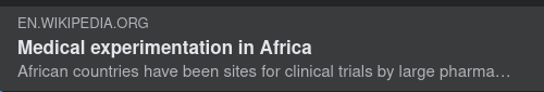 Afrikanska Medicinexperiment