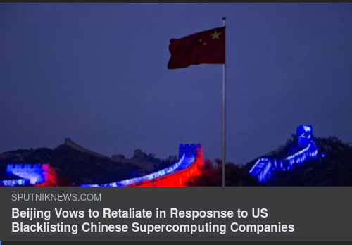 Peking Utlovar Hämnd För Amerikansk Svartlistning