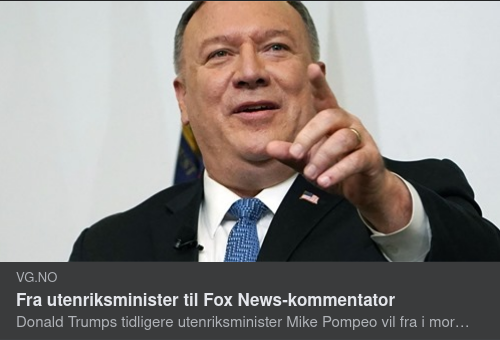 Pompeo Till Fox News