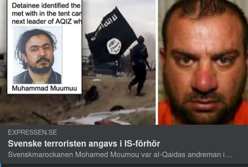 Angiven Svenskterrorist