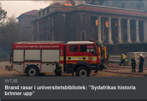Sydafrikansk Universitetsbiblioteksbrand