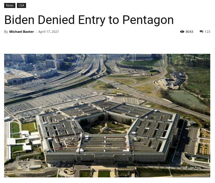 Biden Nekad Besöka Pentagon