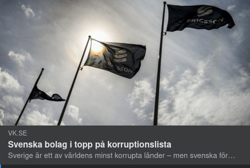 Svensktoppad Korruptionslista