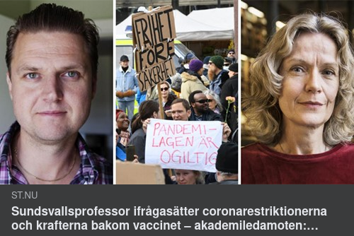 Covidiotiifrågasättande Sundsvallsprofessor