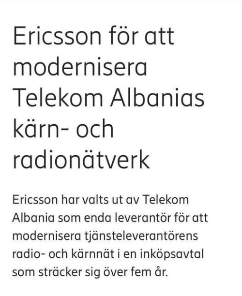 Ericsson I Albanien