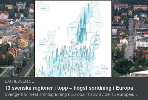 Sverige Toppar Europas Smittspridningslista