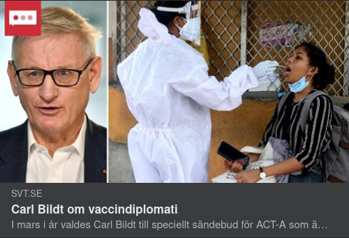 Gungande Bildt Om Vaccindiplomati