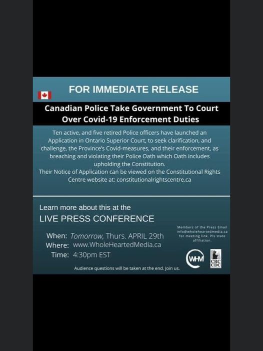 Kanadapoliser Går Till Domstol Mot Covidiotiverkställansplikt