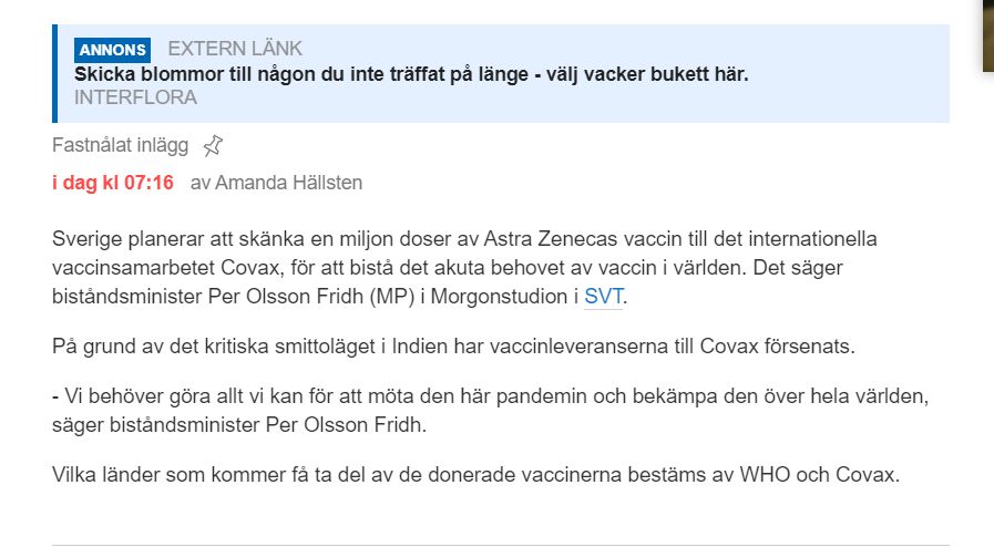 Skämmigt Från Biståndsminister Fridh