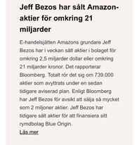 Bezos Säljer Aktier