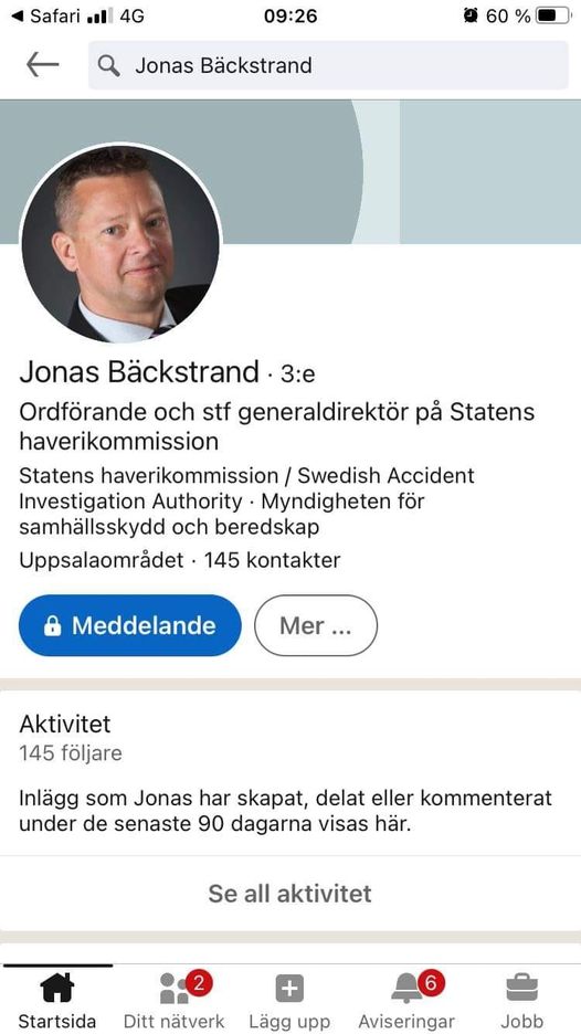 Statens Haverikommision & Jonas Bäckstrand