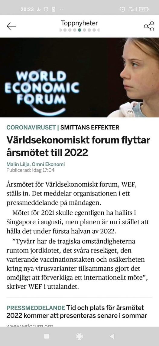 WEF Ställer In Årsmötet