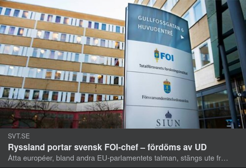 UD Fördömer Ryska Sanktioner