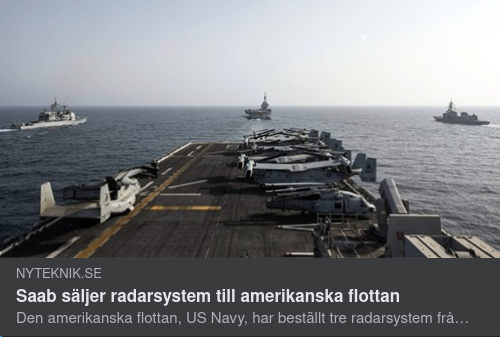 Amerikanska Flottan Köper Radarsystem Från SAAB