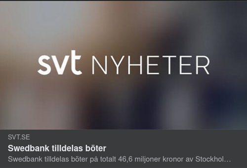 Episkt Omvärldsförtroendeingivande Böter För Swedbank