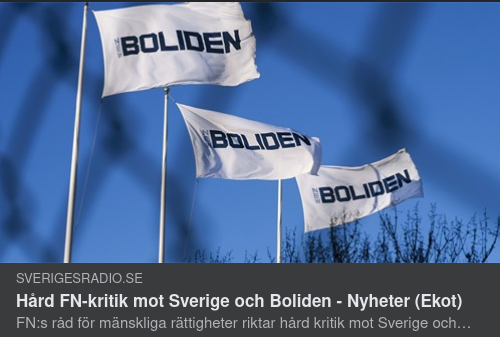 FN Kritiserar Sverige & Boliden Hårt