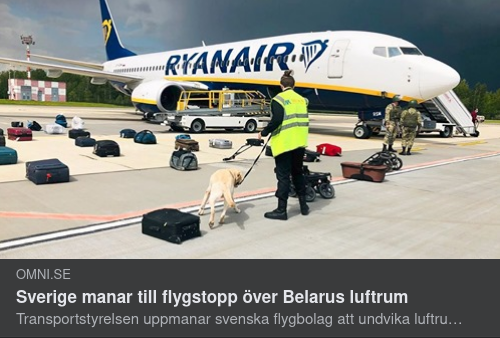 Svenskuppmanat Flygstopp Över Belarus