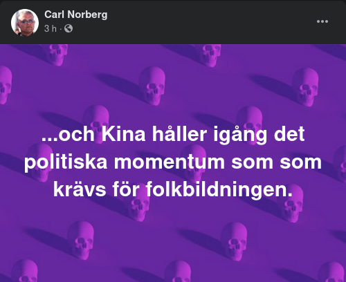 Kina & Politiskt Folkbildningsmomentum