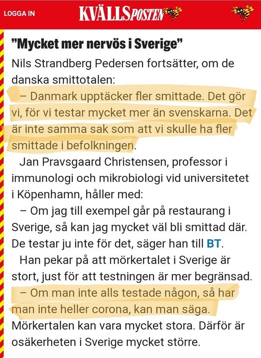 Smittotestande I Danmark & Sverige