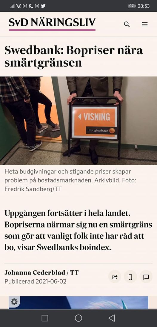 Betalningsmedelskostnadskopplingslösa Bopriser
