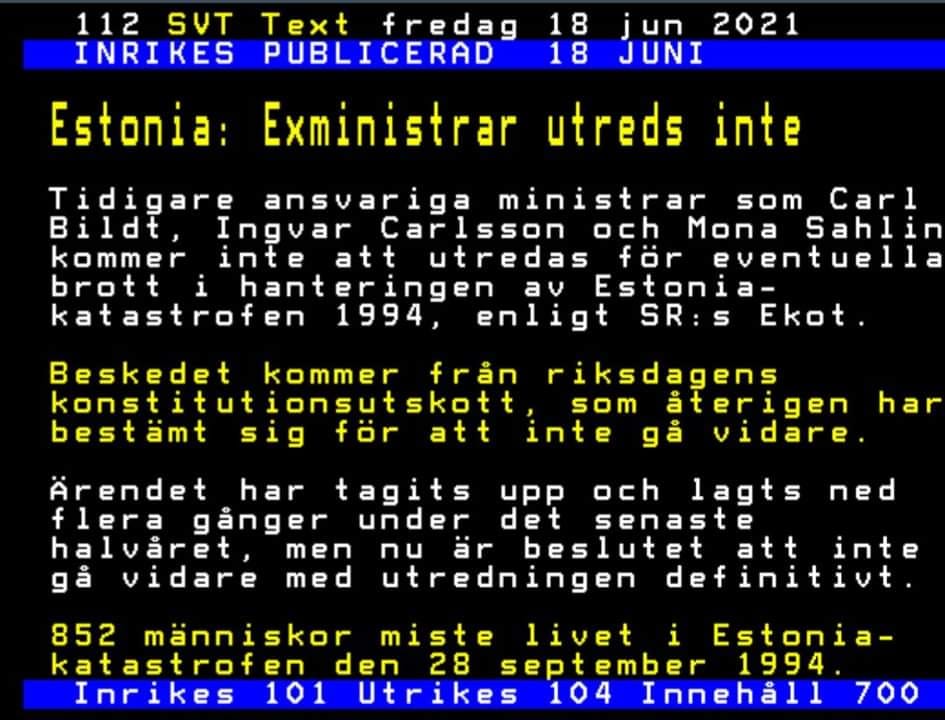 Estonia & Det Svenska Rättssystemet