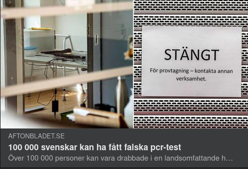 Sverige & Falska PCR-Tester