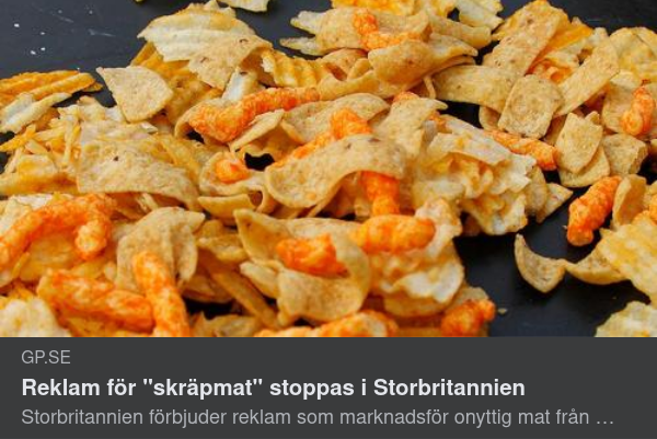 Brittiskt Förbud Mot Skräpmatsreklam