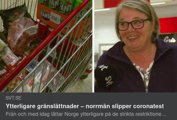 Norska Restriktionslättnader