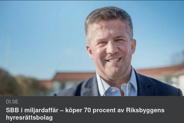 SBB Köper Riksbyggens Hyresrättsbolag