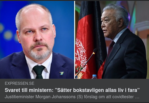 Svensk Justitieminister & Afghanska Covidtest