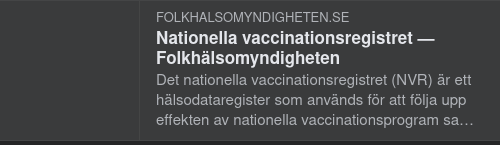 NVR - Nationella Vaccin Registret