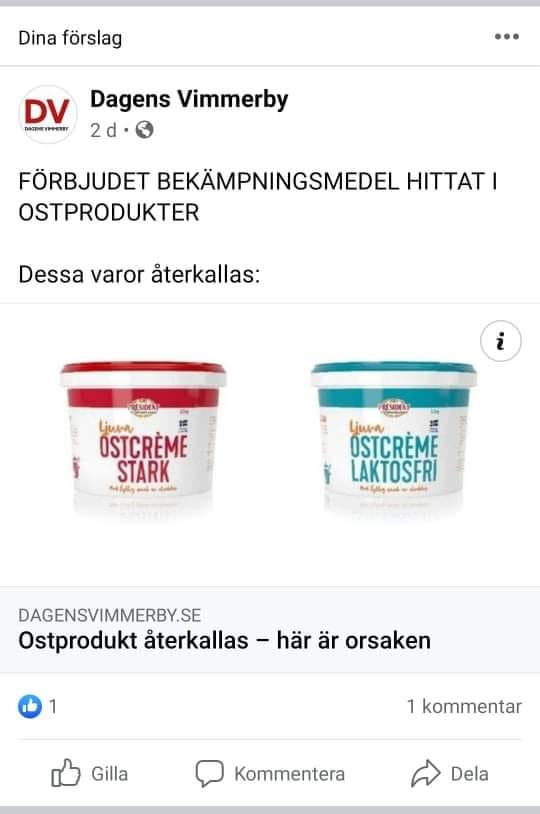 Tillbakadragna Matvaror