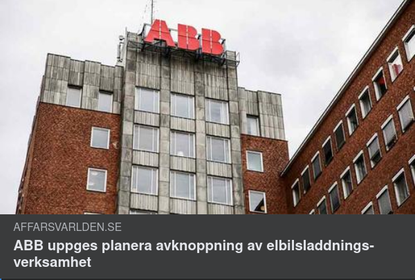 ABB Knoppar Av Elbilsladdningsverksamhet