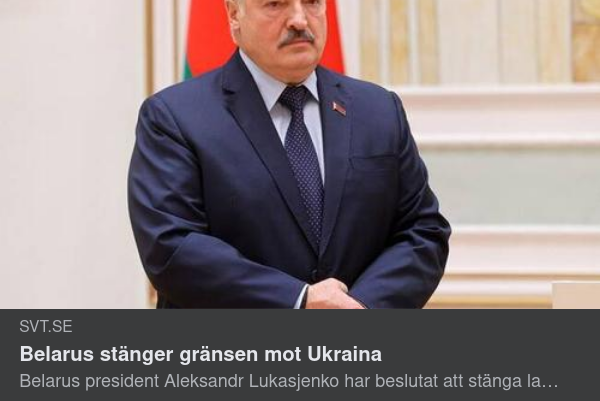 Vitryssland Stänger Mot Ukraina