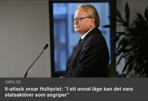 It-Attacksoroad Försvarsminister