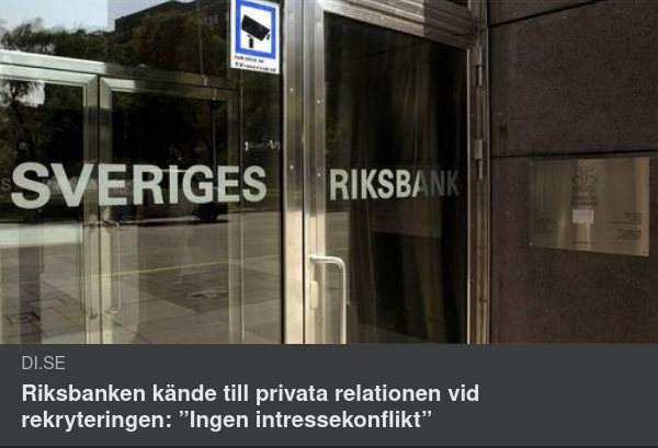 Intressekonfliktkunskap I Riksbanken