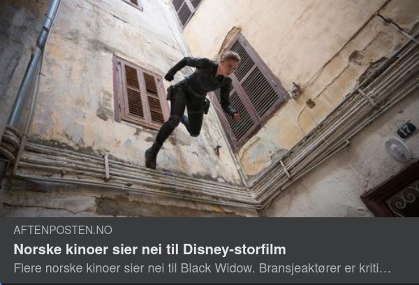 Ingen Black Widow På Norsk Bio