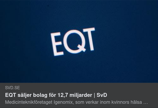 EQT Säljer Igenomix Till Vitrolife