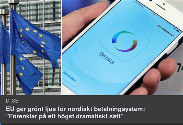 Nordiskt Betalningssystem Godkänt Av EU