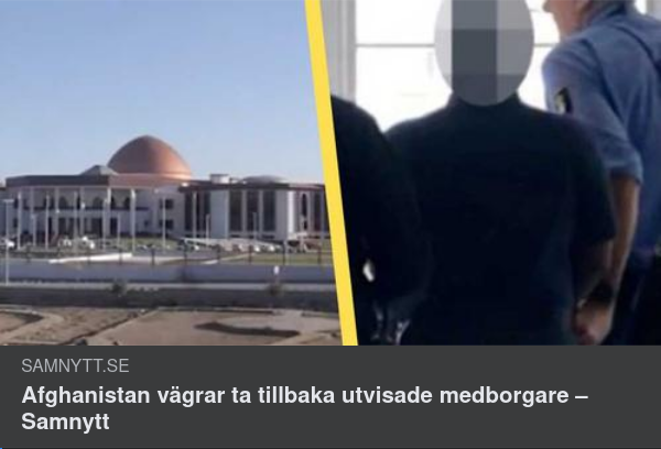 Inga Utvisade Medborgare Till Afghanistan