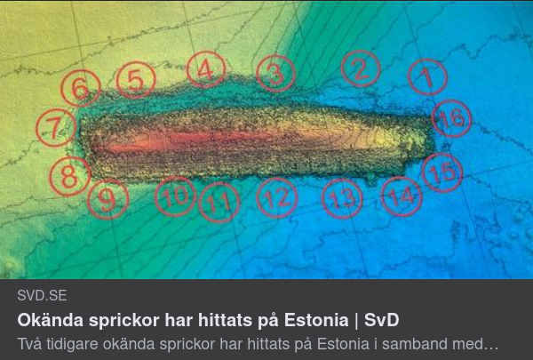 Estonia-Sprickor Funna