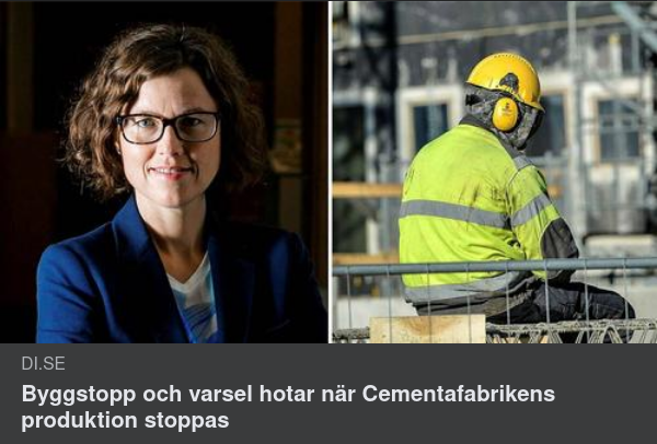 Gotländsk Cementfabriksproduktionsstoppskonsekvens