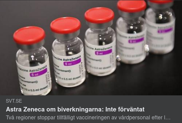 Oväntade Biverkningar För Astra Zeneca