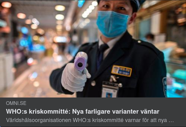 WHO Väntar Nya Farligare Mutantcoronavarianter