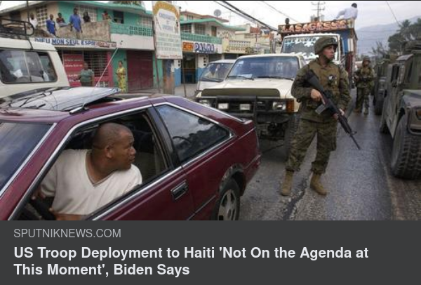 Ingen Militär Till Haiti På Bidens Agenda
